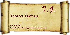 Tantos György névjegykártya